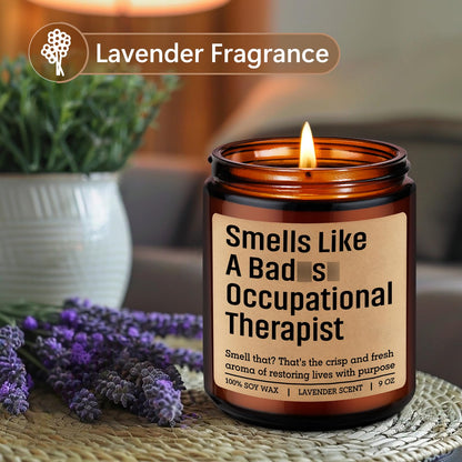 LEADO Candle, Occupational Therapist Gifts - Occupational Therapy Gifts for Women, Men - Funny Appreciation, OT Month, Graduation, Fathers Day, Birthday, OT License Present for School Student, Grad