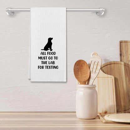 EIONEY All Food Must Go to The Lab for Testing Kitchen Towels,Dish Cloth Flour Sack Hand Towel for Farmhouse Kitchen Decor,24 X 16 Inches Cotton Dish Towels Dishcloths,Labrador Lovers Gifts