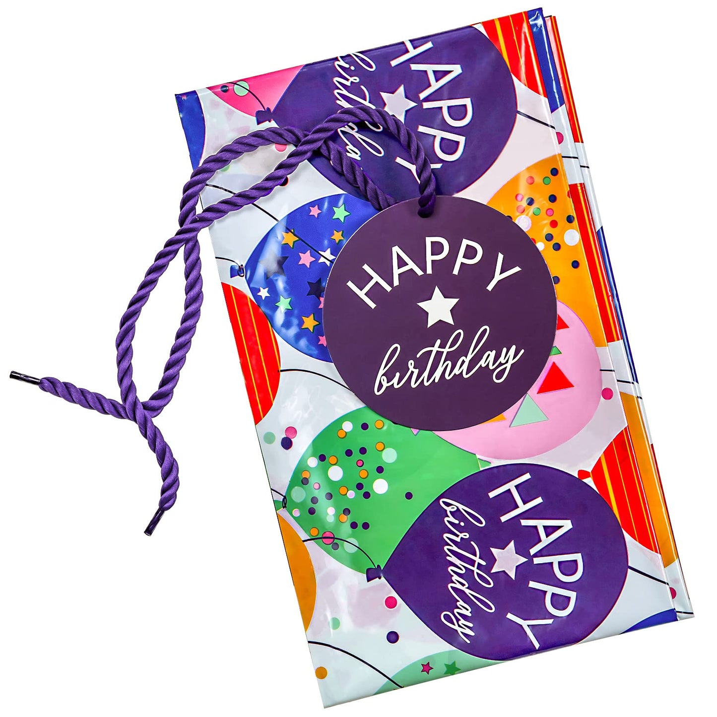 WRAPAHOLIC 56" Large Birthday Plastic Gift Bag - Colorful Balloon with Confetti Design for Kids Birthdays, Parties or Celebrating - 56" H x 36" W