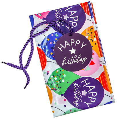 WRAPAHOLIC 56" Large Birthday Plastic Gift Bag - Colorful Balloon with Confetti Design for Kids Birthdays, Parties or Celebrating - 56" H x 36" W