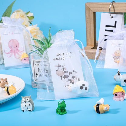 BESARME 50 Set Employee Appreciation Gifts Bulk, Appreciation Gifts for Coworkers Staff Thank You Gift Resin Animal Gift Set with Inspirational Note Cards
