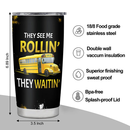 School Bus Driver Gifts for Men, BusDriver Tumbler, Bus Driver Appreciation Gifts, 20oz Stainless Steel TumblerGifts for School Bus Drivers, Bus Driver Christmas Gift