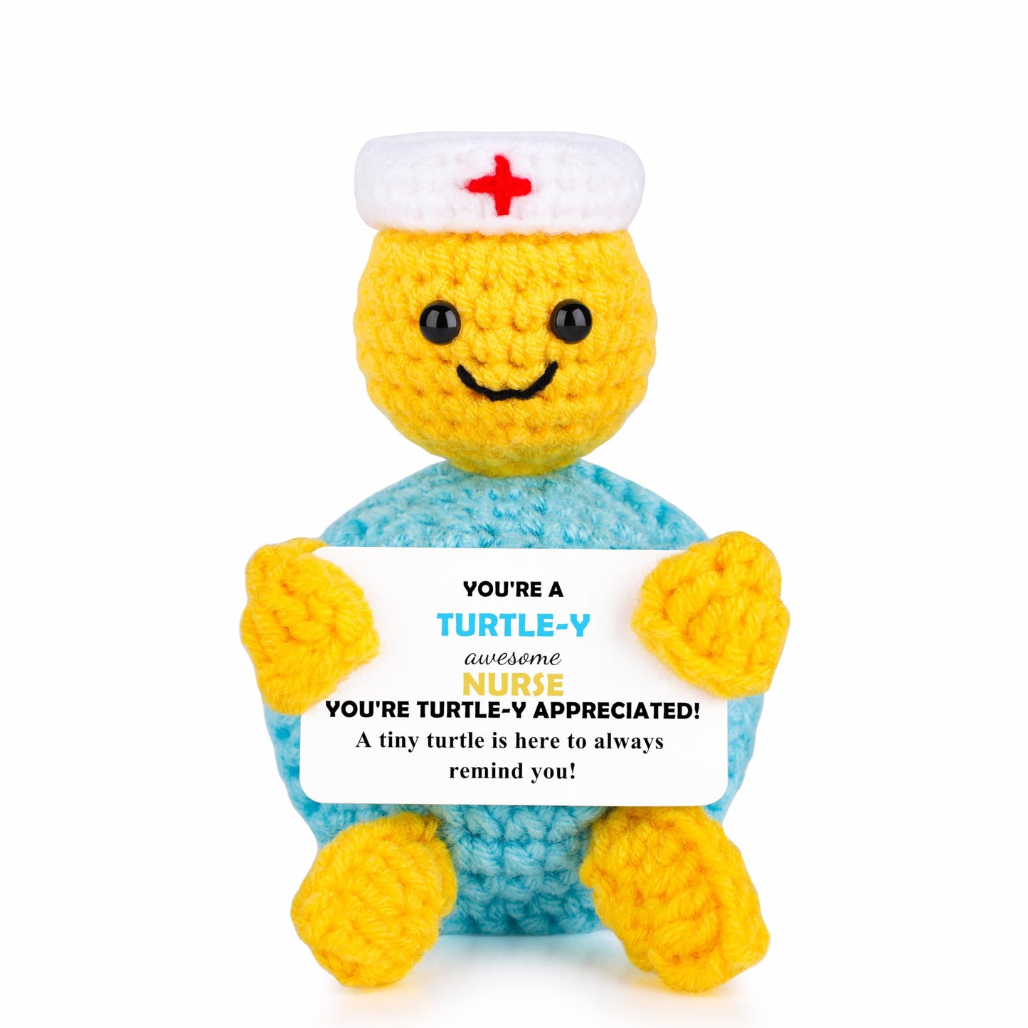 JoycuFF Nurse Graduation Gifts - Funny Turtle Nurses Appreciation Gifts for Women Men Thank You Nurse Week Gift Graduation Gift Handmade Emotional Positive Nurses Crochet