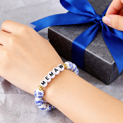 Memaw Gifts from Grandkids Grandchildren for Birthday Beaded Jewelry Best Memaw Bracelet