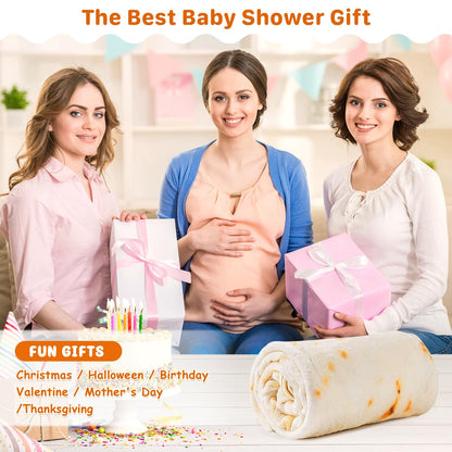 Burrito Baby Blanket, Tortilla Swaddle Blanket, Taco Blanket for Newborn Toddler, 285 GSM Soft Flannel Wearable Wrap Funny Gifts for Baby Shower & First Christmas Boy Girl 0-3 6 9 Months
