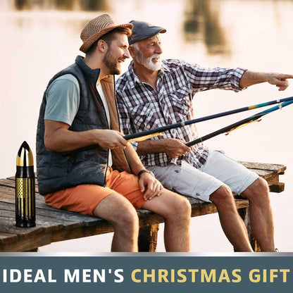 17oz Bullet Tumbler Stainless Steel Gifts for Men Dad Him Husband, Unique Shaped Thermos, Coffee Mug, Anniversary Birthday Dad Gifts for Men, Present Ideas for Fathers Day, Fishing Hunting Camping