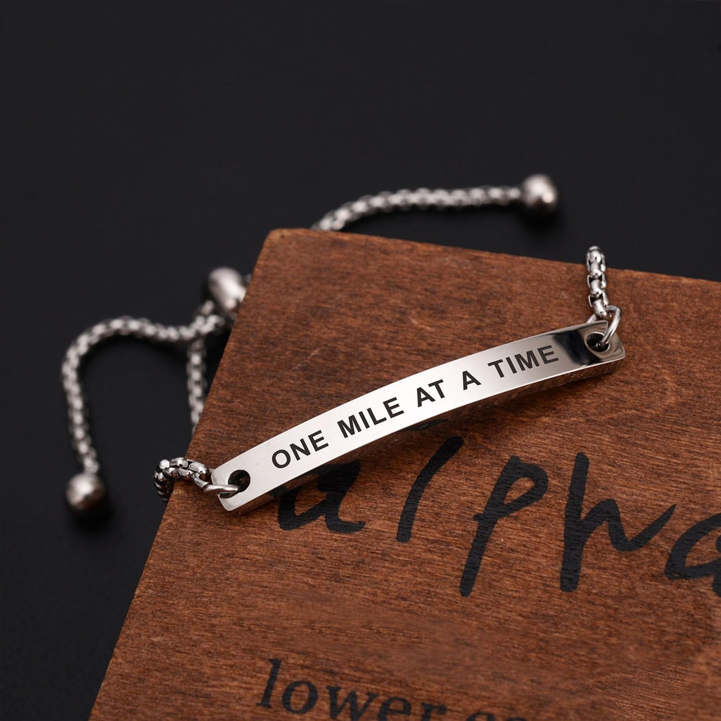 Kisseason Inspirational Mantra Bracelet for Women Girl Jewelry Adjustable Chain Friendship Bangle Bracelet