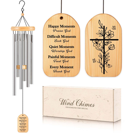 Christian Gifts for Women Men, Inspirational Religious Gifts for Women Faith, Christian Wind Chimes with Bible Verse, 25.5 inch, Birthday Sympathy, Encouragement Spiritual Gift Ideas