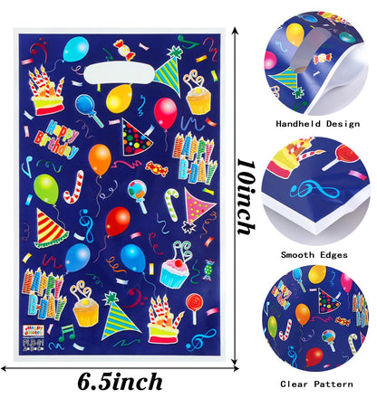 PACKSISTER Durable Plastic Goodie Party Favor Bags with Handles for Birthday, Loot Treat for Return Gifts(20Pcs)
