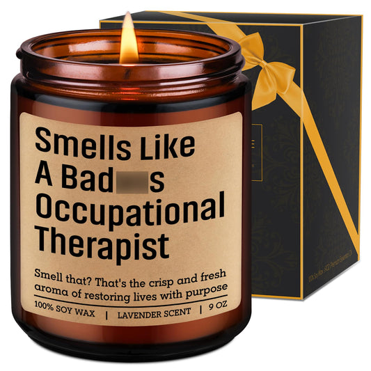 LEADO Candle, Occupational Therapist Gifts - Occupational Therapy Gifts for Women, Men - Funny Appreciation, OT Month, Graduation, Fathers Day, Birthday, OT License Present for School Student, Grad