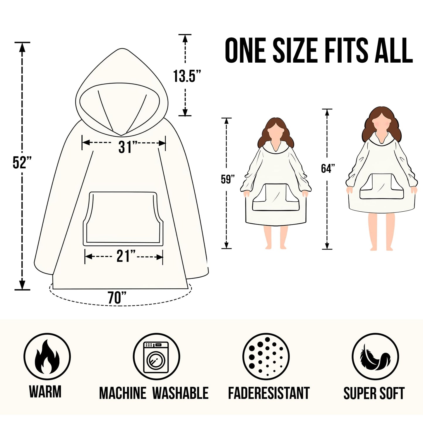 Warmstorey Wearable Blanket Hoodie For Mom Wife - Best Wife Ever Hoodie From Husband Daughter Son - Birthday Mothers Day Gift