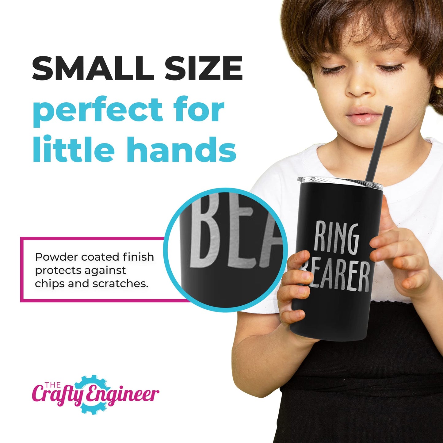 The Crafty Engineer Ring Bearer Tumbler with Straw - Unique Proposal Gift Boys - (Ring Bearer (Engraved))