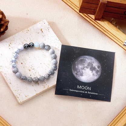 Solar System Planet Bracelet for Women Men Guardian Jewelry Eight Planets Beaded Bracelet for Astronomy Enthusiast Gift Natural Stone Jewelry