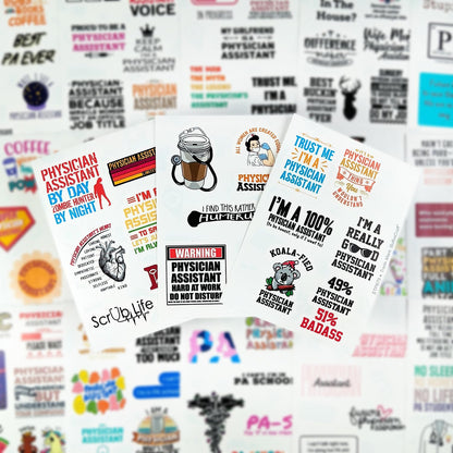BulbaCraft 100Pcs Physician Assistant Laptop Stickers, PA Stickers, PA Week Gifts, Physician Assistant Student Presents, Gifts for Women & Men