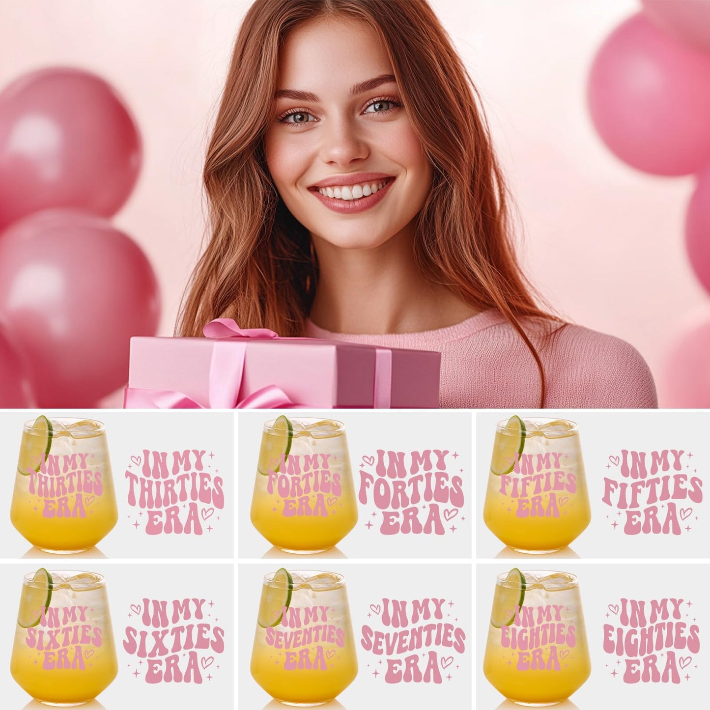 40th Birthday Gifts For Her - In My 40s Era Wine Glass, Best 40th Birthday Gifts For Women, 40 Years Old Gifts For Sister, Son, Daughter, Mom, Best Friend, Birthday Glass For Decorations, 18oz
