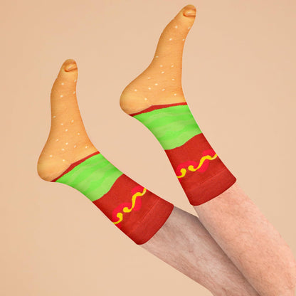 AGRIMONY Funny Burger Hot Dog Tacos Popcorn Socks Box -Easter Fathers Birthday Gag Christmas Gifts for Men Teen Boys Women