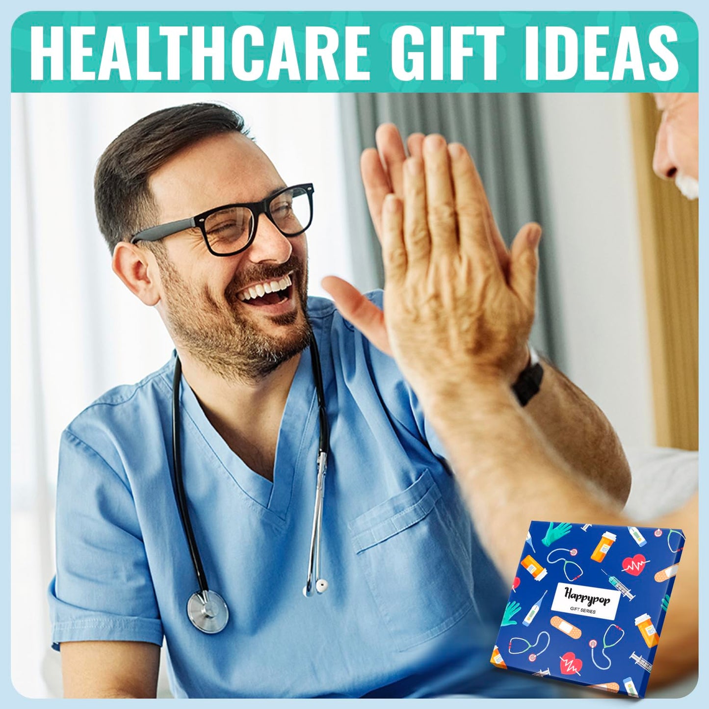 HAPPYPOP Nurse Doctor Vet Tech Gifts - Ophthalmologist Cancer Gift, Drs Day Nurse Week Socks