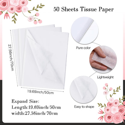 Sinload 50 Sets Wedding Welcome Bags with 50 Sheets Tissue Paper Mr. and Mrs. Welcome to Our Wedding Favor Bags Paper Bags with Handles Wedding Party Gift Bags Welcome Wedding Bags for Hotel Guests