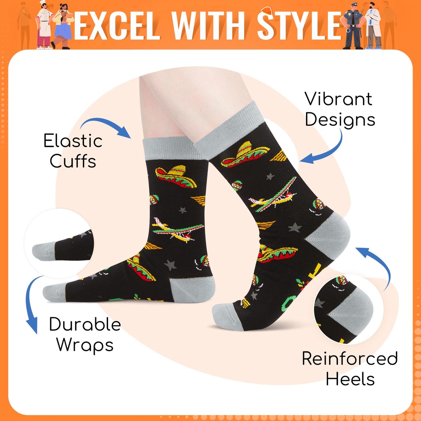 HAPPYPOP Gifts for Coach Boss Cop - Artist Lawyer Police Firefighter Socks for Men Women