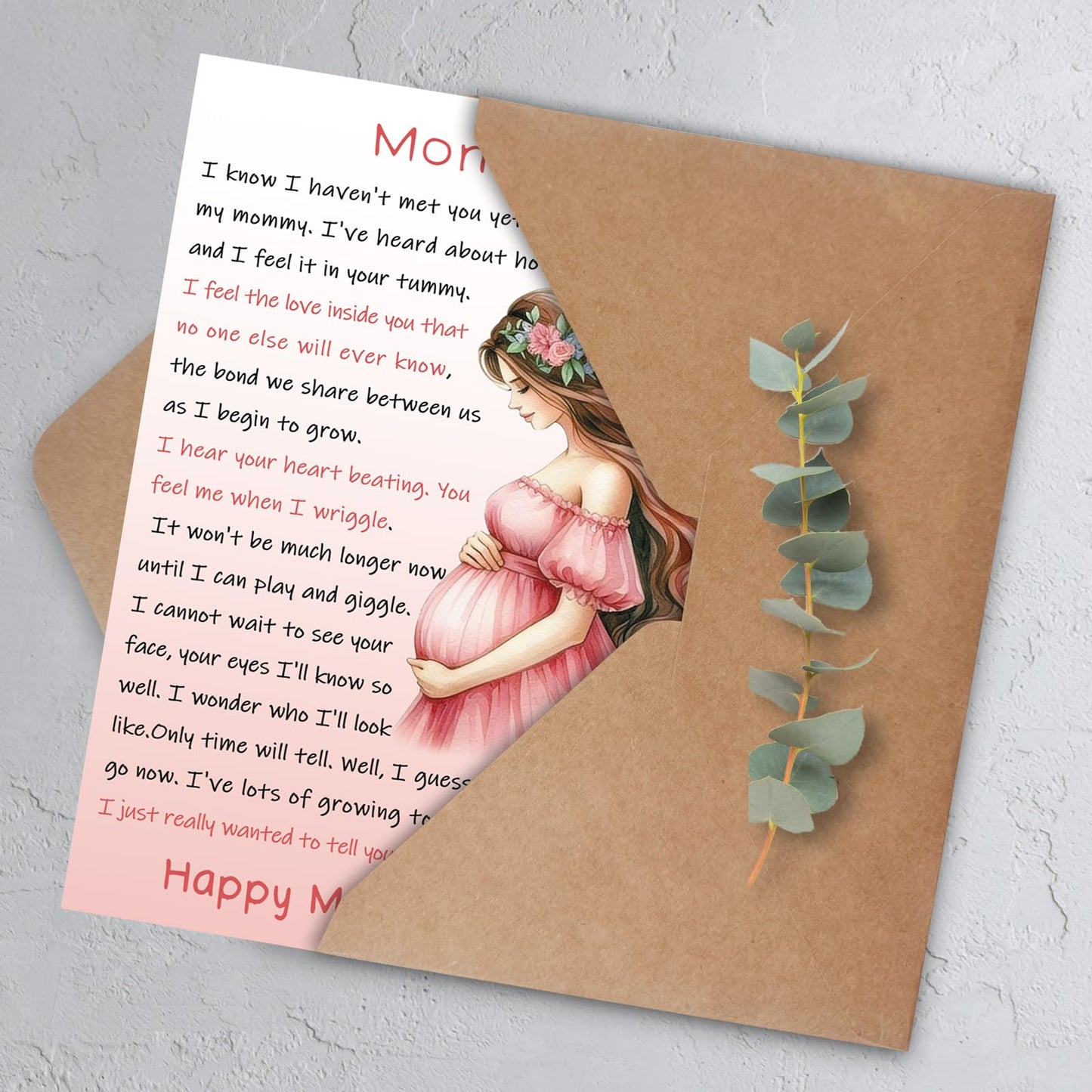 Mother's Day Card for Mother To Be, Mothers Day Card Gift for Mom to Be, Greeting Card for Expecting Mom