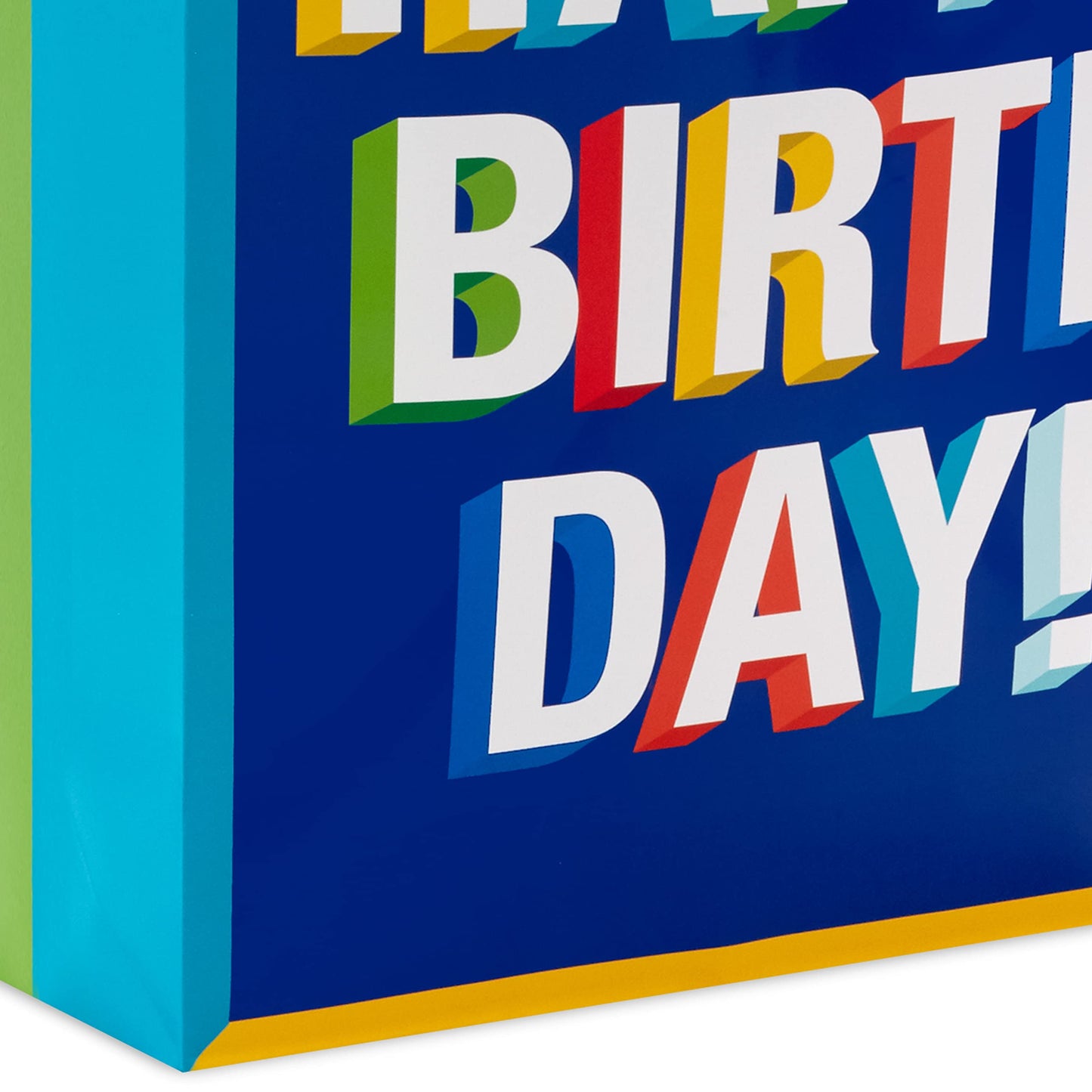Hallmark 15" Extra Large Birthday Gift Bag with Tissue Paper (Happy Birthday, Red, Blue, Yellow, Green) for Kids, Teachers, Coworkers, Friends