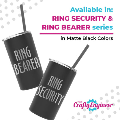 The Crafty Engineer Ring Bearer Tumbler with Straw - Unique Proposal Gift Boys - (Ring Bearer (Engraved))