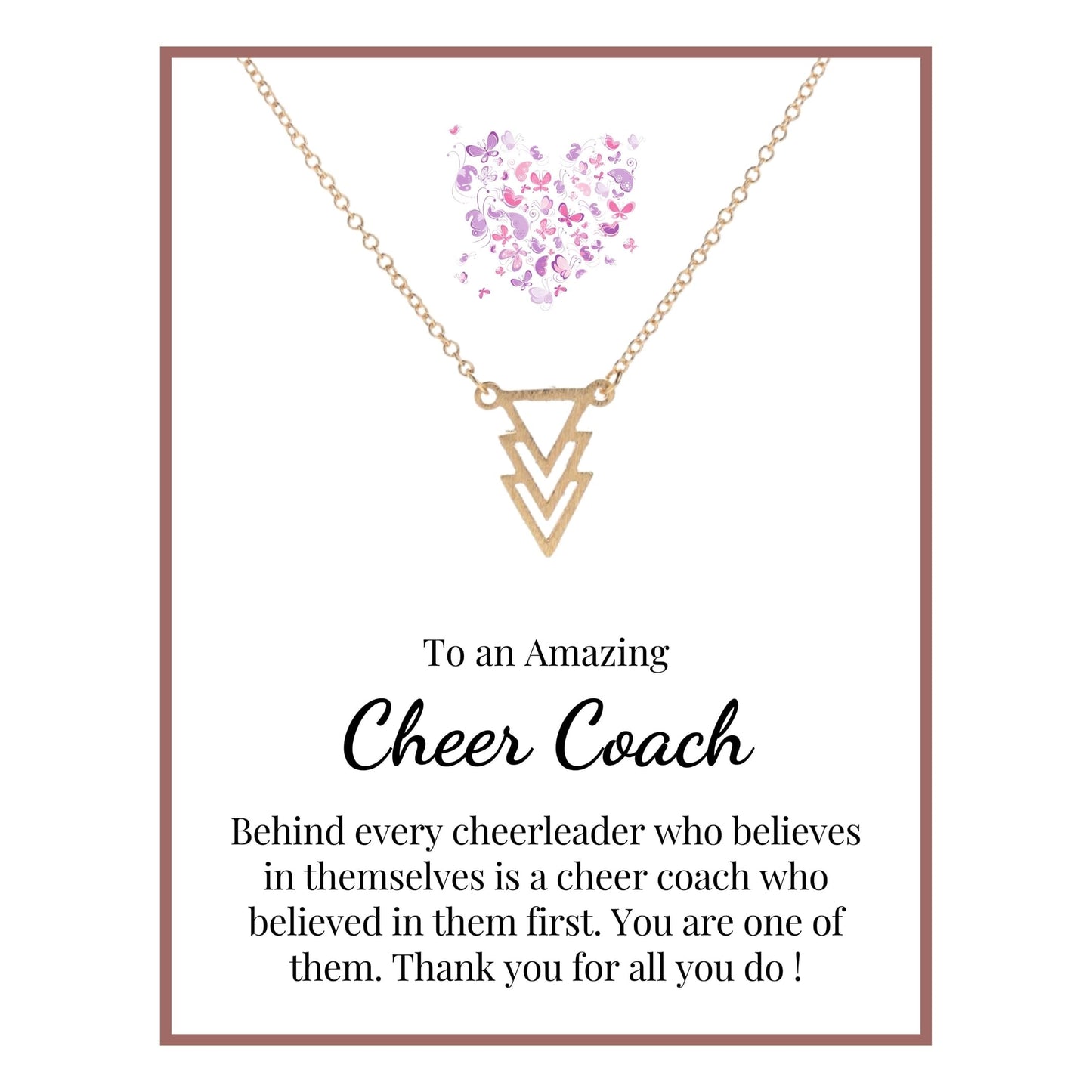 VIY Personal Card Cheer coach gift, Cheer coach gifts for women, Dance teacher gifts, Cheerleader necklace, Cheerleading teacher gift