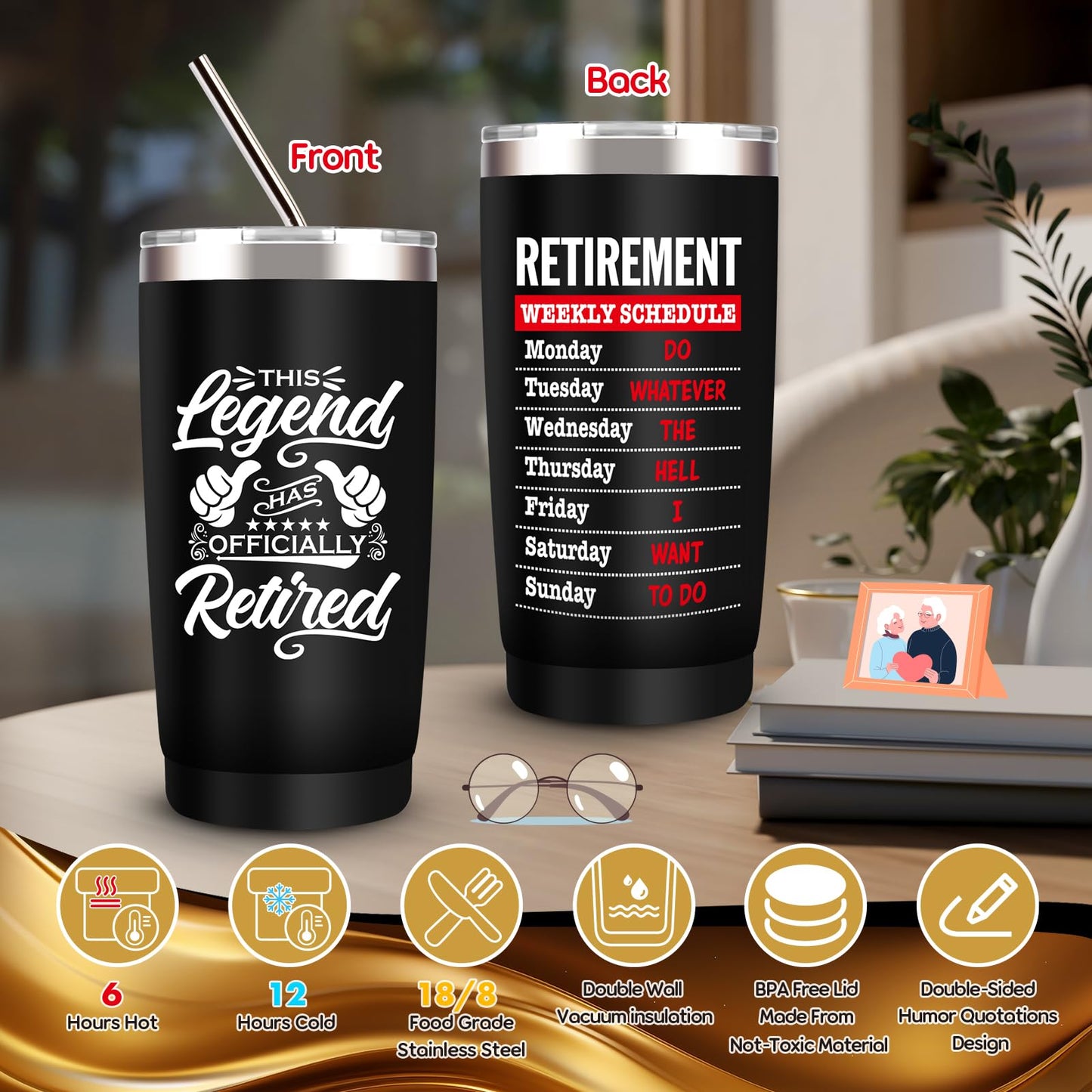10 Pcs Retirement Gifts for Men 2026, This Legend Has Retired, Happy Retirement Gifts for Dad, Grandpa, Coworker, Teachers, Boss, Friends, Retirees, 20 Oz Tumbler Best Retirement Gifts Basket