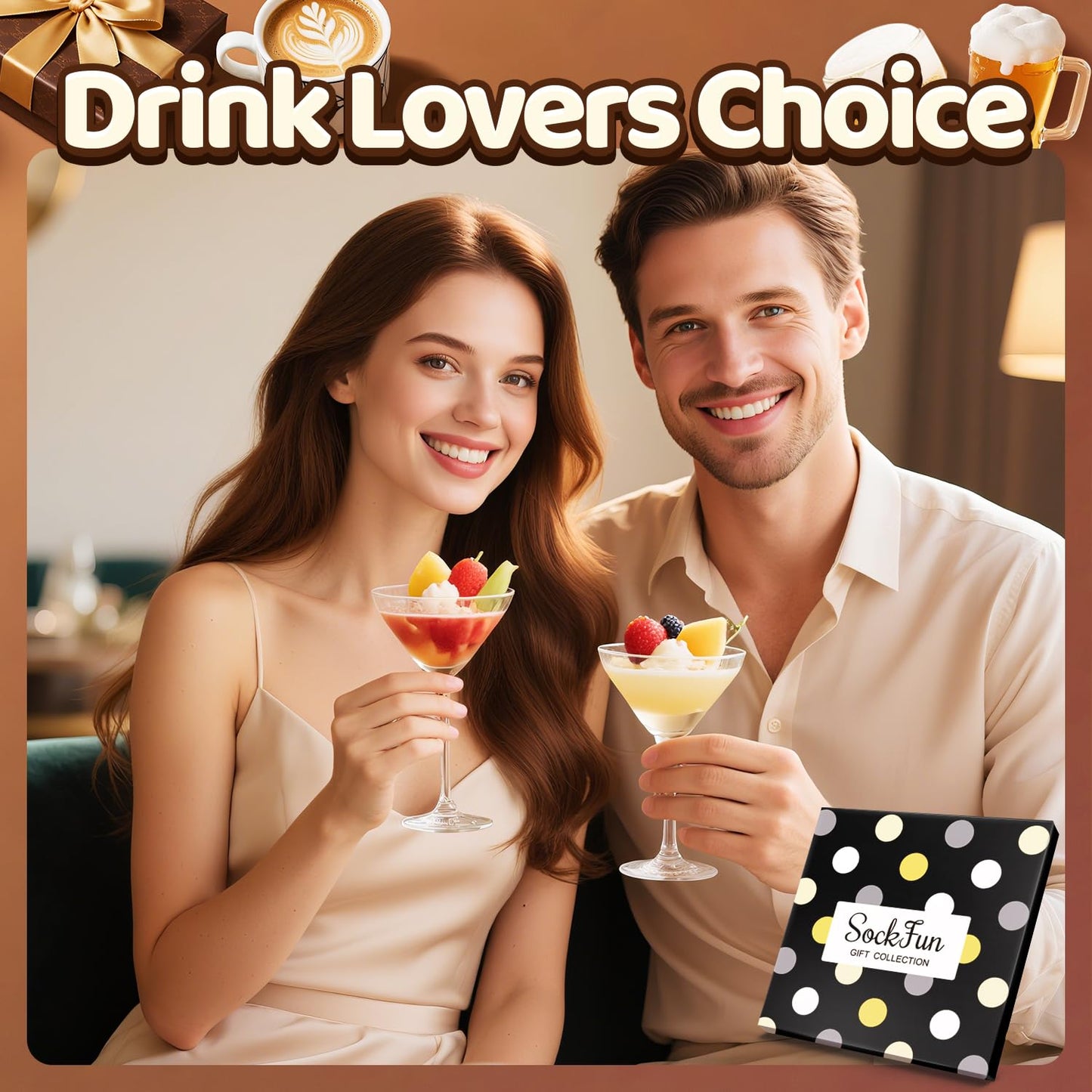 sockfun Drink Gifts for Men - Funny Margarita Socks for Drink Lover