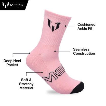 Messi Men's Lifestyle Crew Socks, 6-pack, Soft & Stretchy, Comfortable