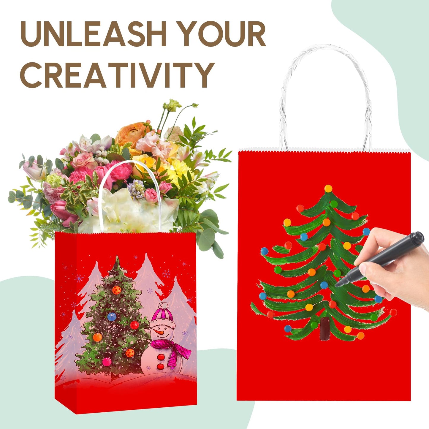 Qioxiou 60 Pack Red Gift Bags with Handles Small Size Bulk 5.91x3.15x8.27 Kraft Paper Gift Bags, Small Red Paper Sacks for Shopping, Business, Retail Merchandise Grocery, Wedding Birthday Party Favor