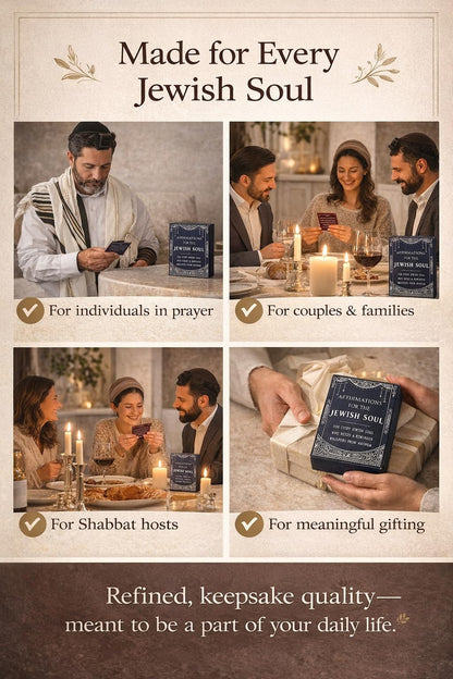 Isaac Liev Positive Jewish Affirmation Cards for Men & Women Kids & Teens– 50 Spiritual Daily Affirmation Quotes Card Deck – Meaningful Jewish Gifts Judaica Gift for Friend, Shabbot Host & Holidays