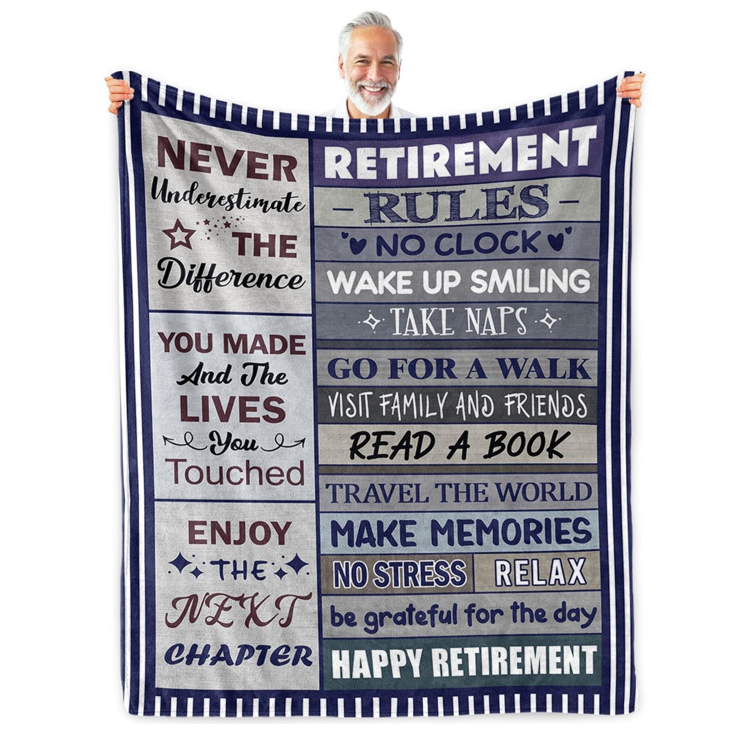 Retirement Gifts for Men 2026 - Retirement Blanket for Men - Funny Retirement Gifts for Man - Happy Retirement Gift for Coworker Friends Retirees - Retirement Decorations - Retired Blanket 50"x60"
