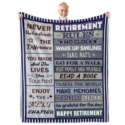 Retirement Gifts for Men 2026 - Retirement Blanket for Men - Funny Retirement Gifts for Man - Happy Retirement Gift for Coworker Friends Retirees - Retirement Decorations - Retired Blanket 50"x60"