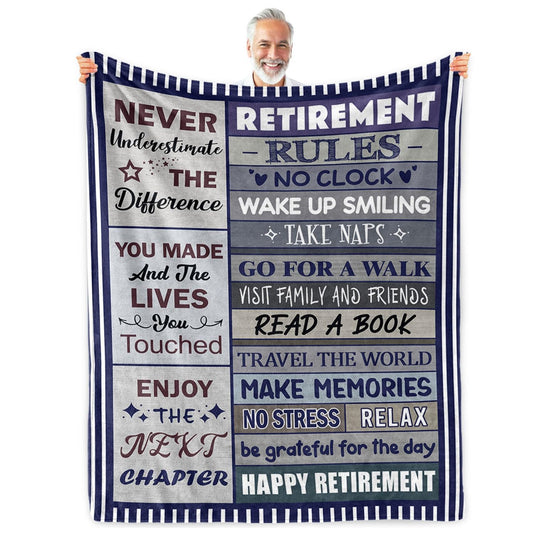 Retirement Gifts for Men 2026 - Retirement Blanket for Men - Funny Retirement Gifts for Man - Happy Retirement Gift for Coworker Friends Retirees - Retirement Decorations - Retired Blanket 50"x60"