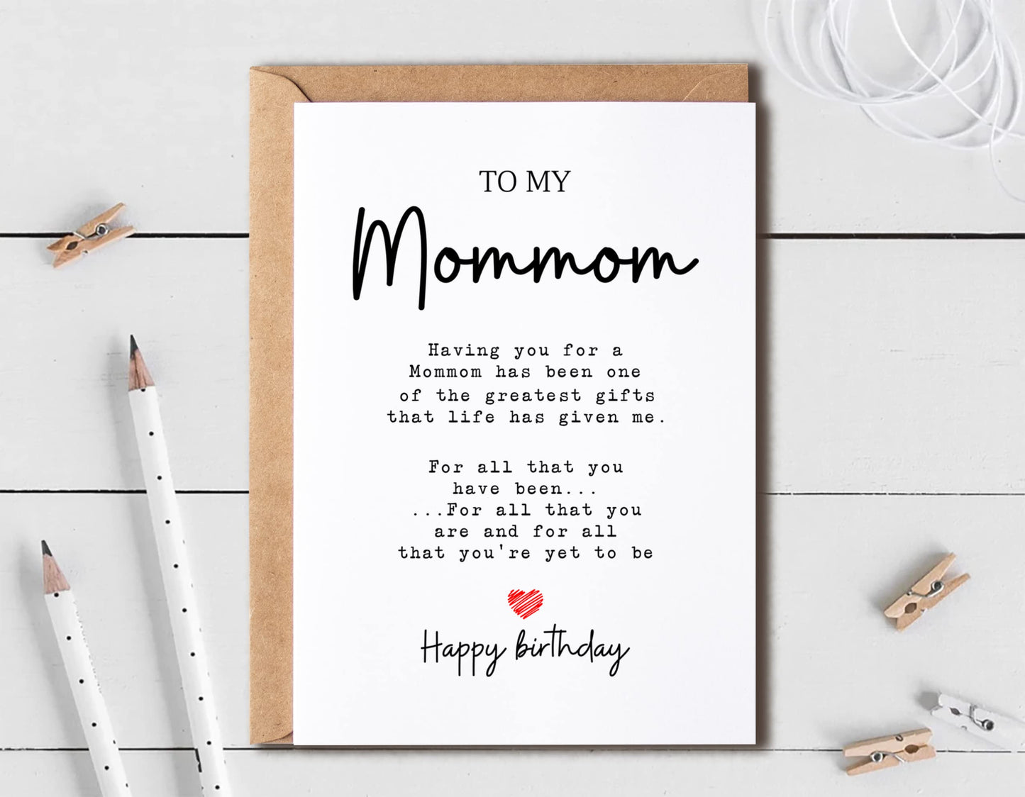 To My Mommom - Mommom Birthday Card - Greatest Gift In My Life