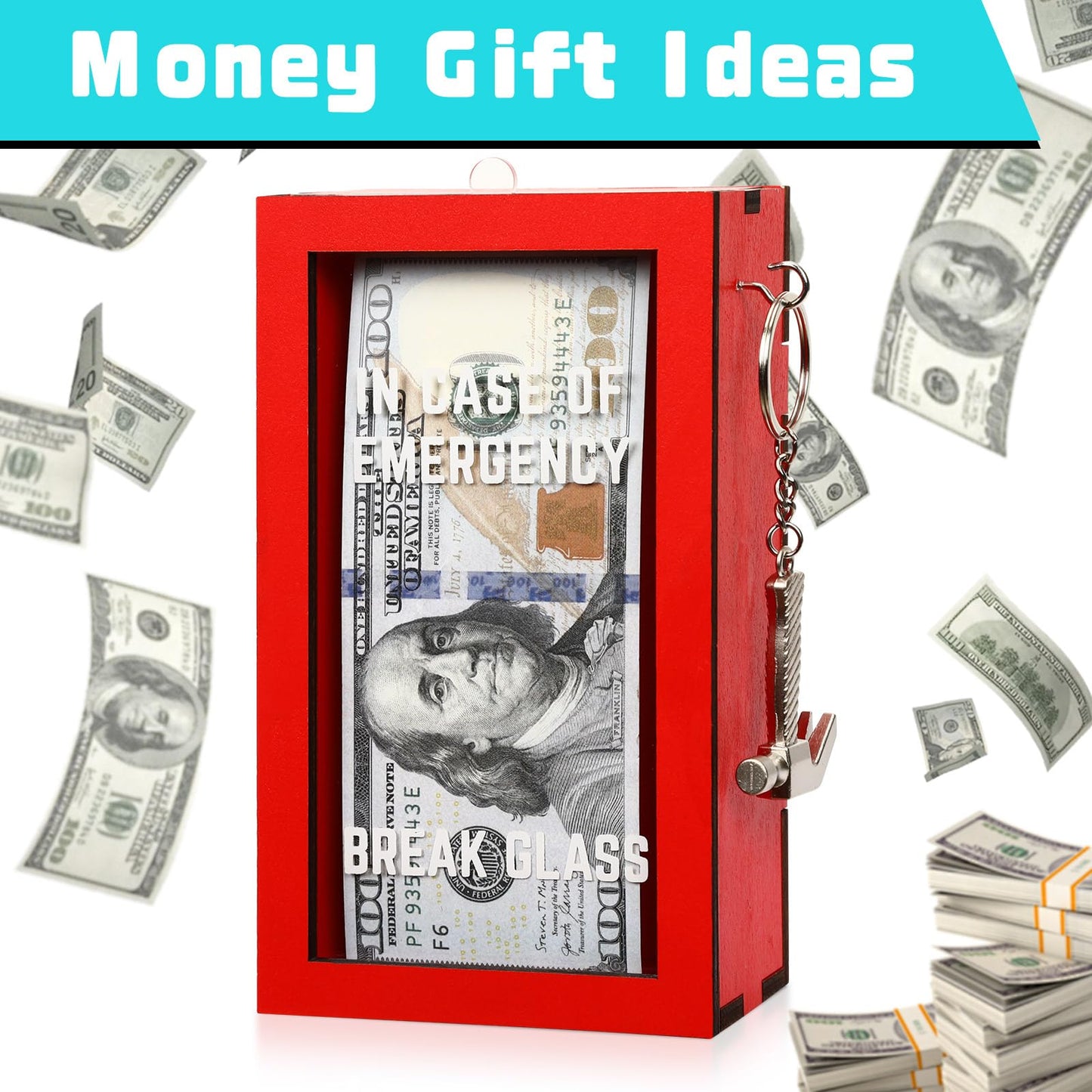 Funny Gift Emergency Box w/Hammer, Break in Case of Emergency Box, Personalized Prank Gag Gift for Birthday Holiday, Funny Office Desk Decor, White Elephant Gift for Friend Coworker Family