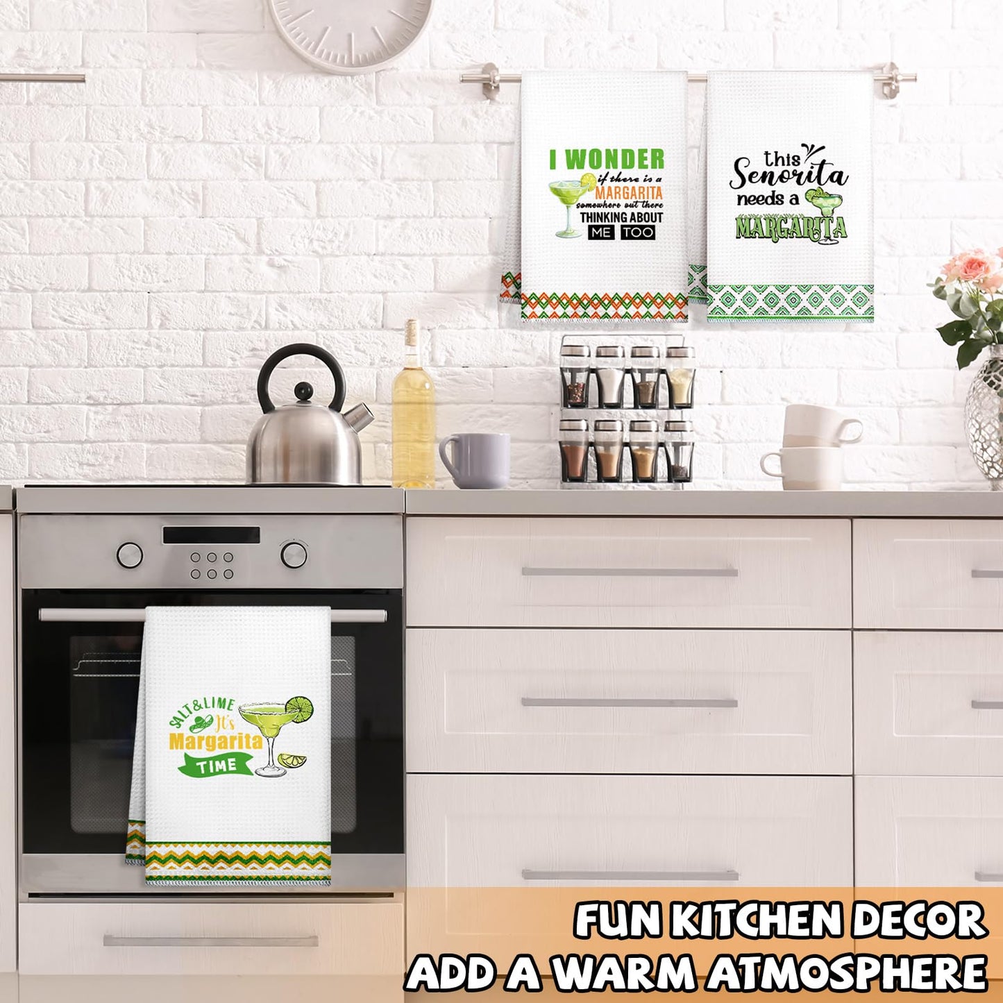 Remagr 6 Pcs Margarita Funny Kitchen Towels I Need a Huge Margarita Kitchen Towels Dish Towel for Taco Lovers Gifts Sweet Housewarming Gift