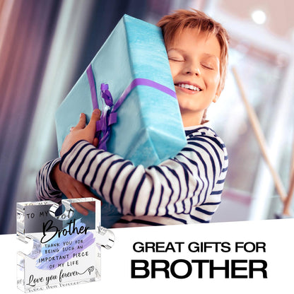 Gifts for Brother - Brother Gifts from Sister - Christmas Birthday Gifts for Brother - 4 * 4.7" Acrylic Puzzle with Gifts Box, Brother Fathers Day, Gifts from Sister, Best Brother Ever Plaque