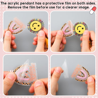 Equsion 24 Pcs Medical Assistant Keychains Bulk Medical Assistant Essentials Gifts Thank You Keychains Motivational Acrylic Gifts Accessories for Nurse Women Female Men Appreciation Favors