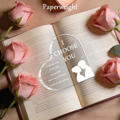 Birthday Gifts for Girlfriend Boyfriend Wife Husband, I Choose You Gifts for Him Her – Acrylic Heart Plaque Romantic Gift, Anniversary Wedding Valentine's Day Birthday Gift Home Decor
