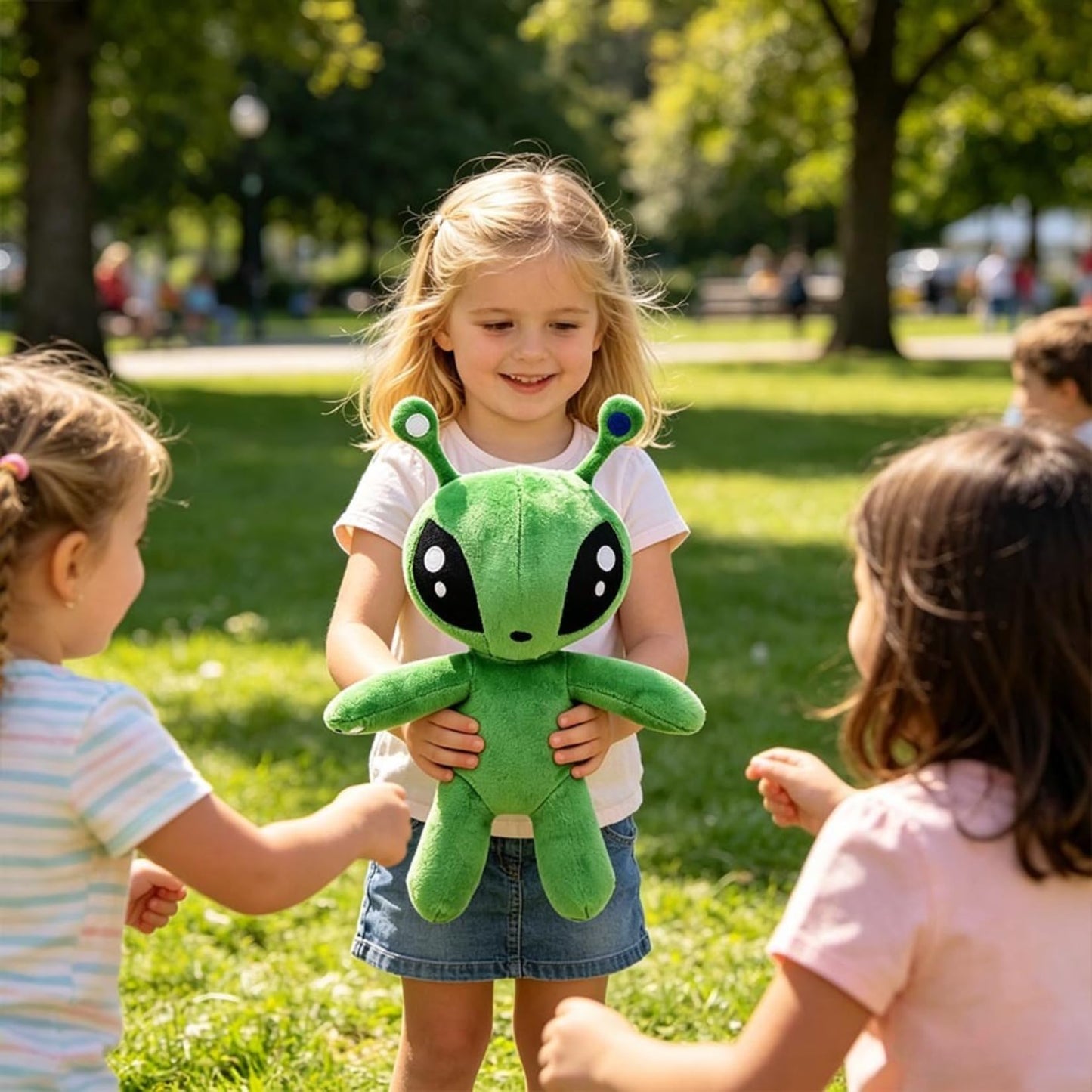 Alien Plush Toy,Green Alien Plush Doll,Soft Alien Creature Pillow for Home Kids’Room Decor,Gift for Animation Fans and Doll Toys