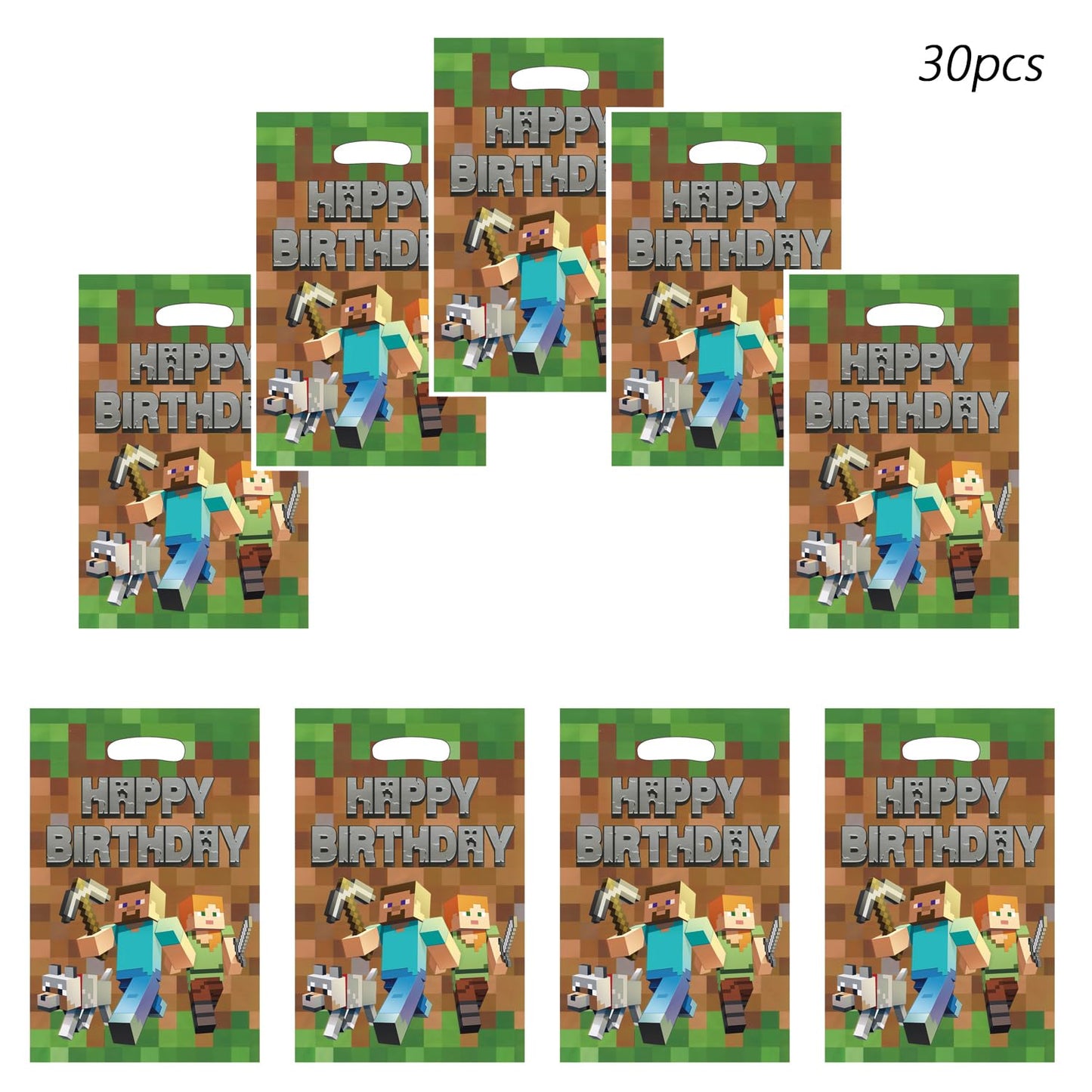 For Pixel party gift bags 30PCS, supplies, and decorations. Perfect for cartoon parties, ideal for kids, and great for family events, prizes,