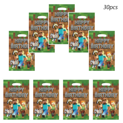 For Pixel party gift bags 30PCS, supplies, and decorations. Perfect for cartoon parties, ideal for kids, and great for family events, prizes,