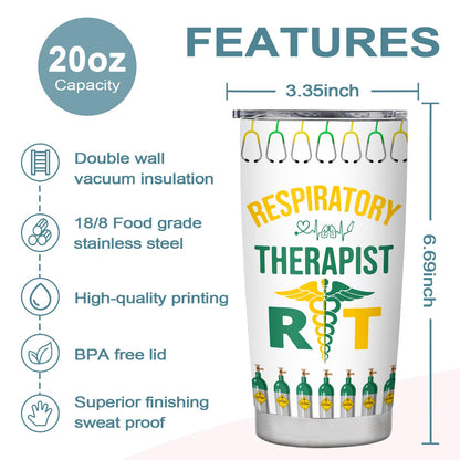 Respiratory Therapist Gifts Tumbler,RT Week Gifts,Gift for Rt On Respiratory Care Week,Travel Coffee Tumbler Mug 20oz