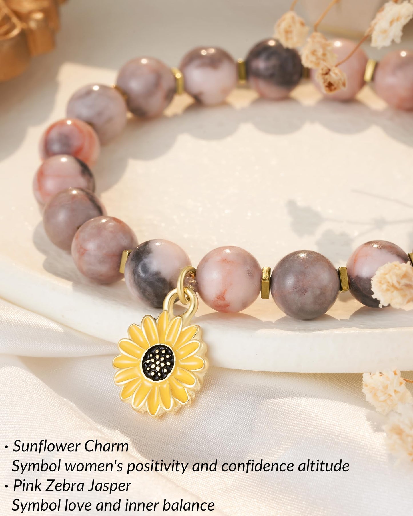 𝗦𝘂𝗻𝗳𝗹𝗼𝘄𝗲𝗿 𝗚𝗶𝗳𝘁𝘀 𝗳𝗼𝗿 𝗪𝗼𝗺𝗲𝗻, Sunflower Bracelet Jewelry 𝗖𝗵𝗿𝗶𝘀𝘁𝗺𝗮𝘀 Birthday Inspirational Gifts for Women Friends Daughter Niece Granddaughter Adults