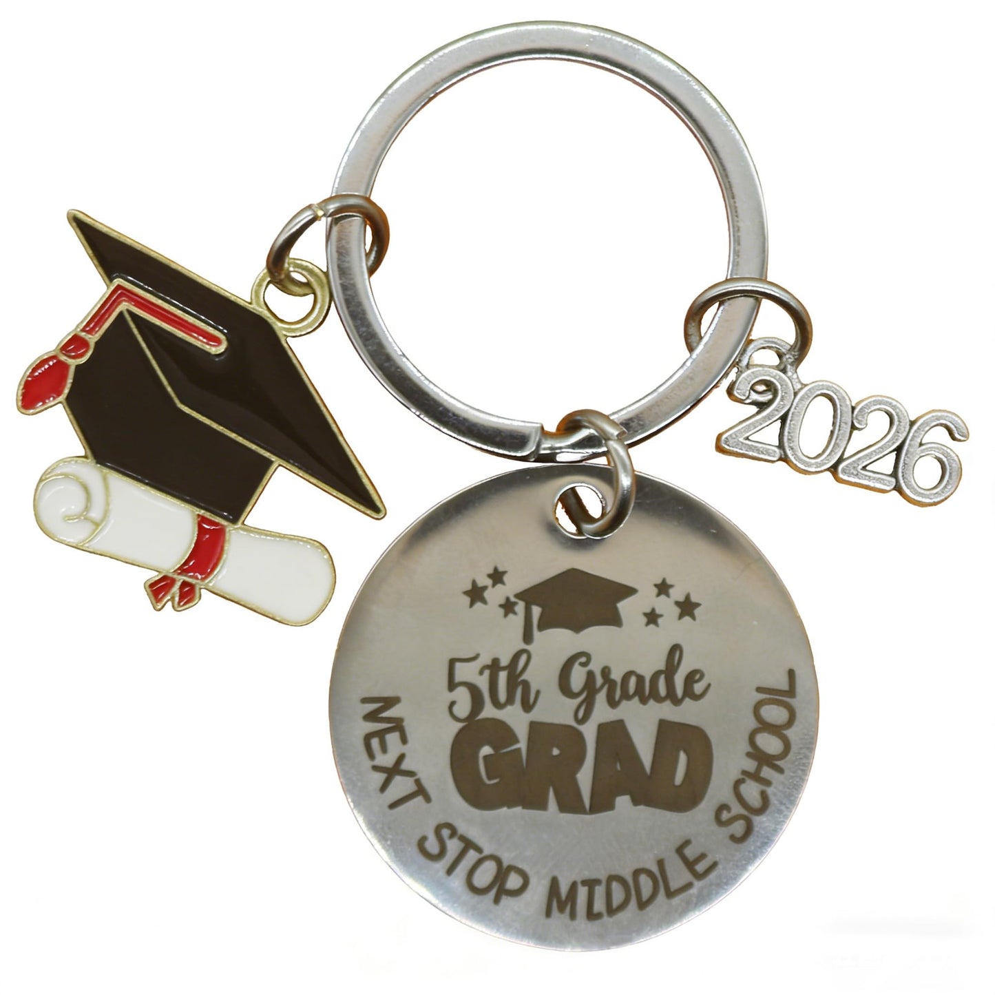 5TH Grade Graduation Gift, 5TH Grade Graduation Keychains, 5TH Grade Graduation Decorations Party Supplies Class of 2026, Last Day of Elementary School Grad Gifts for Girls Boys Party Favors