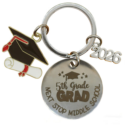 5TH Grade Graduation Gift, 5TH Grade Graduation Keychains, 5TH Grade Graduation Decorations Party Supplies Class of 2026, Last Day of Elementary School Grad Gifts for Girls Boys Party Favors