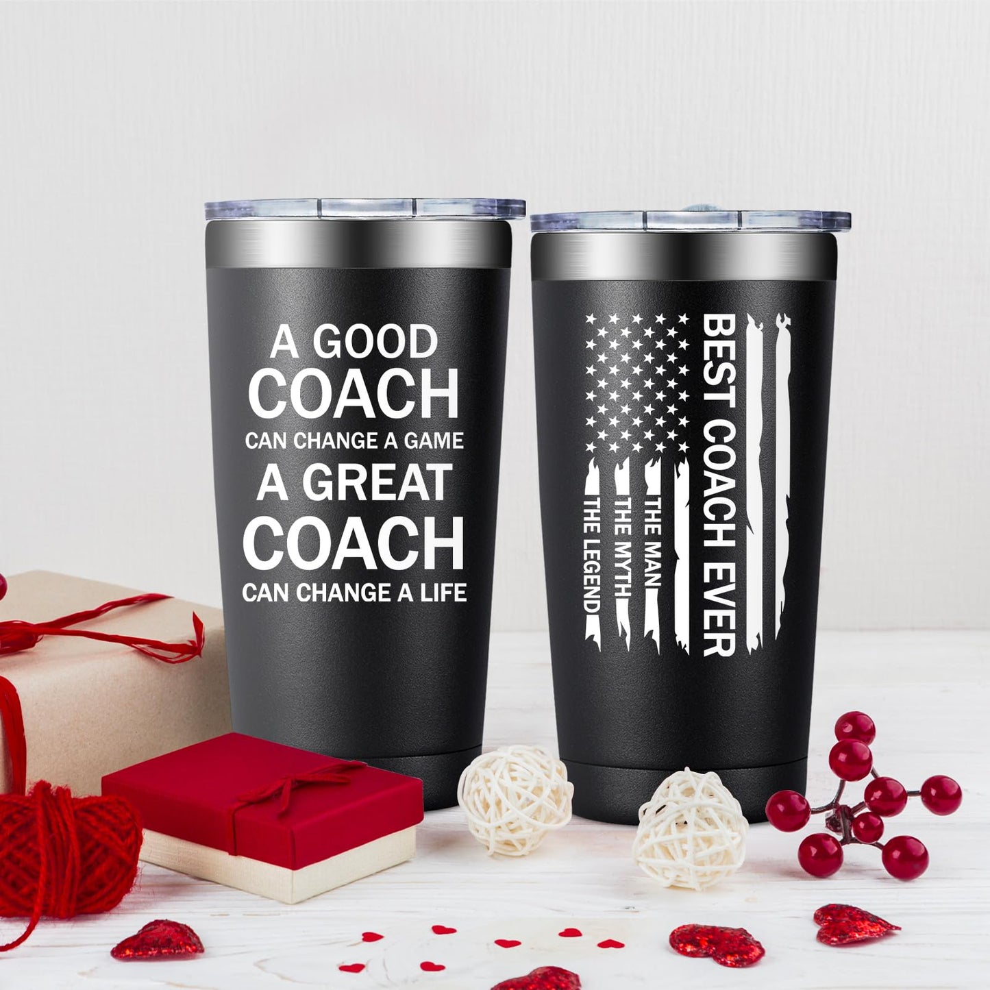 Grifarny Coach Gifts for Men - Basketball, Soccer, Football, Baseball, Softball, Gymnastics, Dance, Swim, Coaches Gifts - Best Coach Ever Tumbler Cup 20 oz