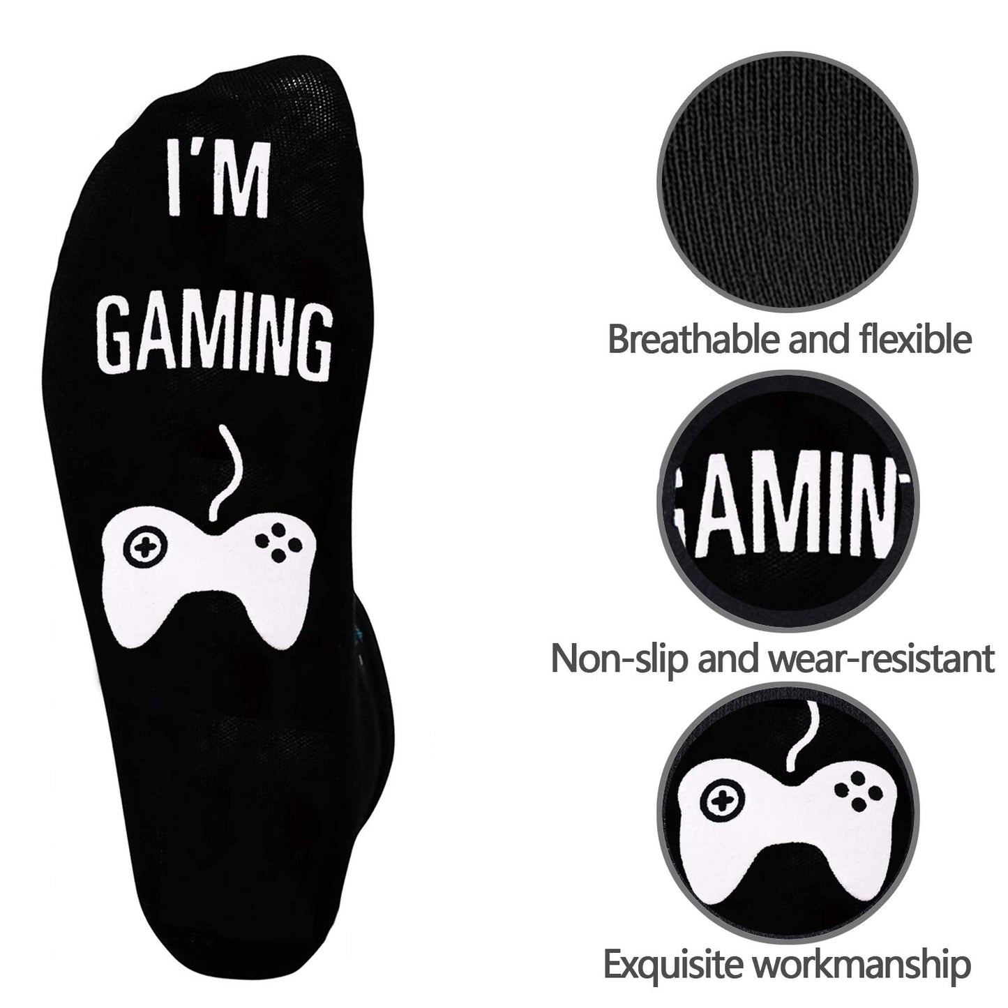 NDLBS Funny Christmas Gifts Novelty Gaming Socks Christmas Stocking Stuffers for Men Teens Boys Kids Him Adult Xmas Gifts